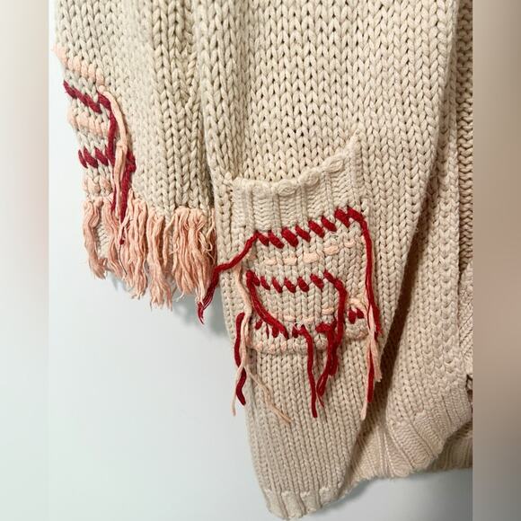FOR LOVE & LEMONS KNITZ Denver Knit Cardigan in Peach and Rust size XS‎ - Picture 4 of 7